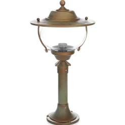 Sokkellamper ^ Moretti Luce Adessora sokkellampe, messing, glas, højde 48 cm