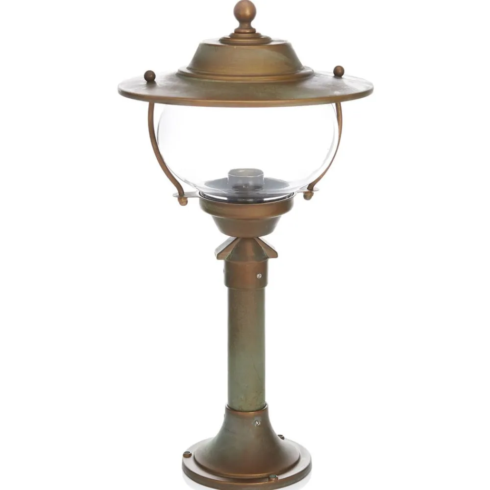 Sokkellamper ^ Moretti Luce Adessora sokkellampe, messing, glas, højde 48 cm