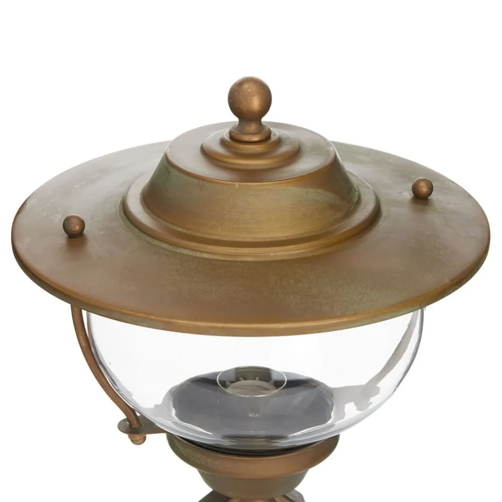 Sokkellamper ^ Moretti Luce Adessora sokkellampe, messing, glas, højde 48 cm
