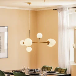 Pendellamper|Pendellamper ^ ALDEX Affjedringslampe Dione, 6 lyskilder, gylden