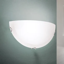 ORION Væglamper|Væglamper > Agada væglampe, opalglas, krom, halvcirkelformet
