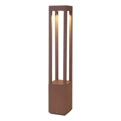 Gadebelysning ^ FARO BARCELONA Agra LED-gadelampe, brun, aluminium, højde 65 cm