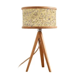 Almut von Wildheim Bæredygtige Lamper > ALMUT 2610-bordlampe, hø med blå kornblomster