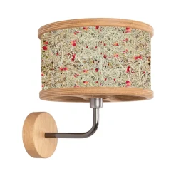 Almut von Wildheim Bæredygtige Lamper > ALMUT 2610 væglampe Ø 25cm, hø/røde rosenblomster