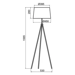 Aluminor Gulvlamper|Gulvlamper > Tropic gulvlampe, krom, rødt kabel