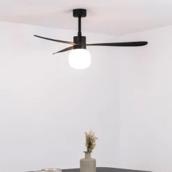 FARO BARCELONA Loftventilatorer > Amelia Ball loftventilator, LED-lampe, sort