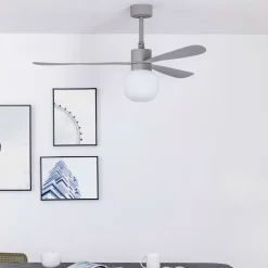 Loftventilatorer ^ FARO BARCELONA Amelia Ball loftventilator, LED-lampe, grå