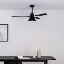 FARO BARCELONA Loftventilatorer > Amelia Cone loftventilator, LED-lampe, sort