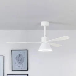 FARO BARCELONA Loftventilatorer > Amelia Cone loftventilator med LED-lampe, hvid