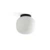 Loftlamper ^ FARO BARCELONA Amelia loftlampe til bad, sort/opal, glas, Ø 21,5 cm