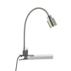Brilliant Arbejdsrum/Kontor|Bordlamper > Andres bordlampe med klemme, fleksibel hals nikkel
