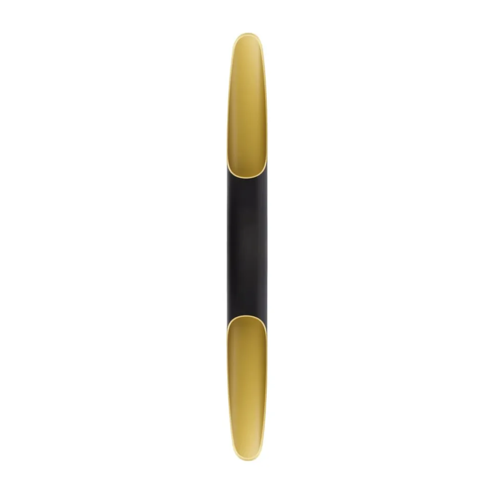 Væglamper ^ Deko-Light Apodis LED-væglampe, sort/guld, højde 80 cm, metal dæmpbar