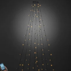 Julelys Udendørs|Julelyskæder ^ Konstsmide Christmas App-betjent udendørs LED-trækappe 400-flg.