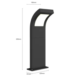 Arcchio Terrassebelysning|Gadebelysning > Advik LED-vejlampe, IP65, 60 cm, antracit, metal