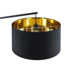 Arcchio Gulvlamper|Gulvlamper > buelampe Mossa, 200 cm, sort-guld, tekstil