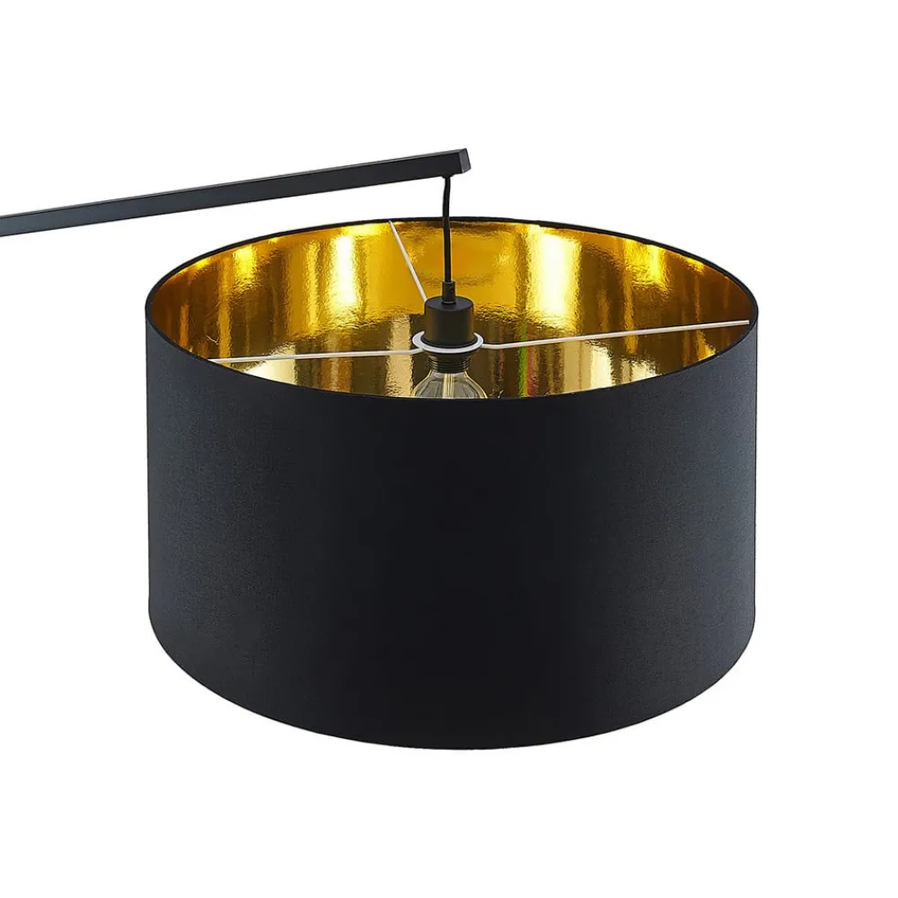 Arcchio Gulvlamper|Gulvlamper > buelampe Mossa, 200 cm, sort-guld, tekstil