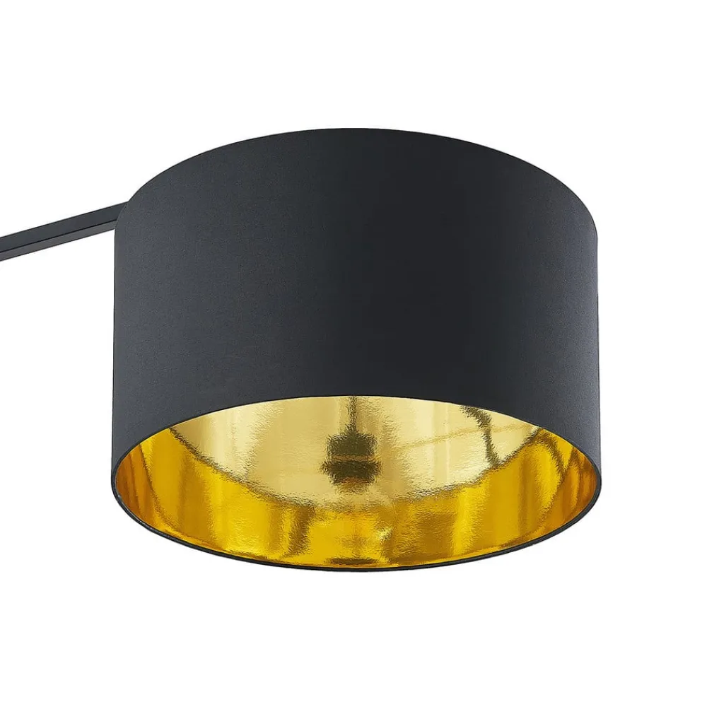 Arcchio Gulvlamper|Gulvlamper > buelampe Mossa, 200 cm, sort-guld, tekstil