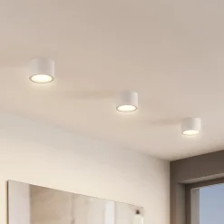 Gang|Loftlamper ^ Arcchio downlight Nieva, GX53, hvid, rund, Ø 10cm, metal