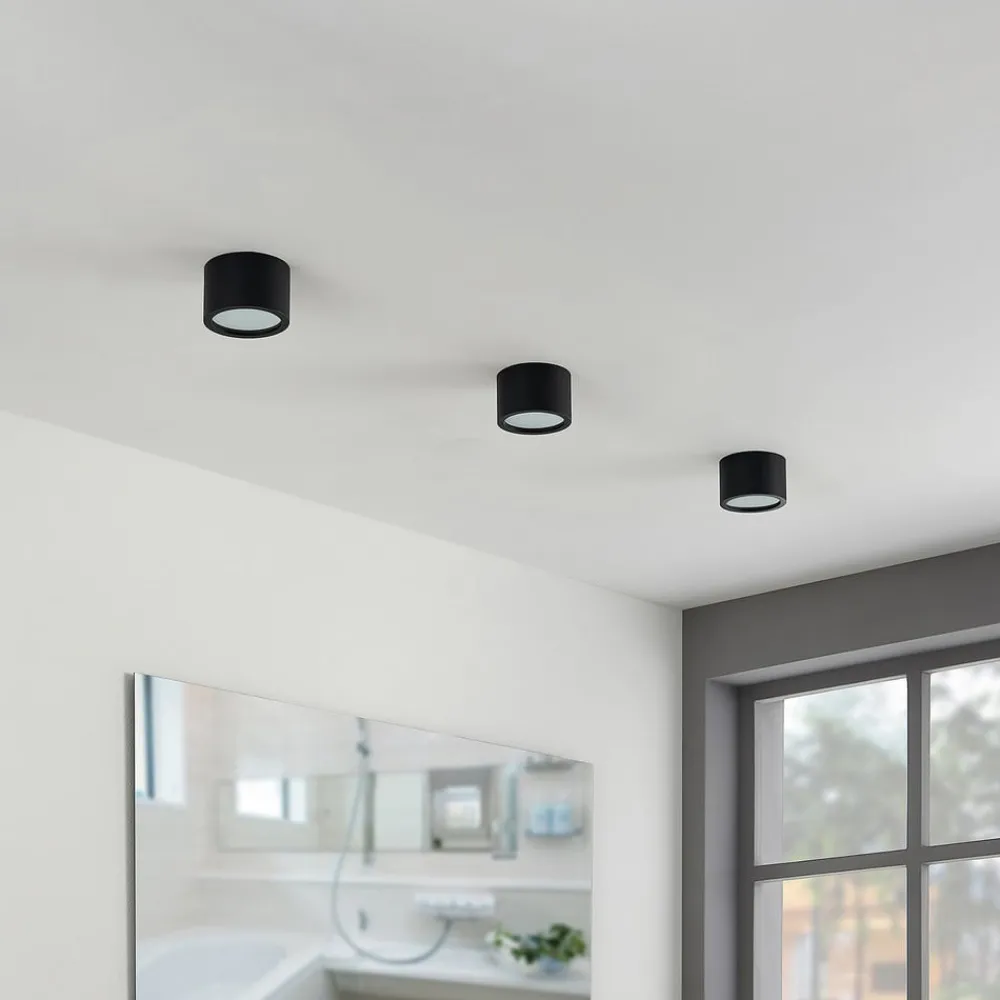 Loftlamper|Loftlamper ^ Arcchio downlight Nieva, GX53, sort, rund, Ø 10cm, metal