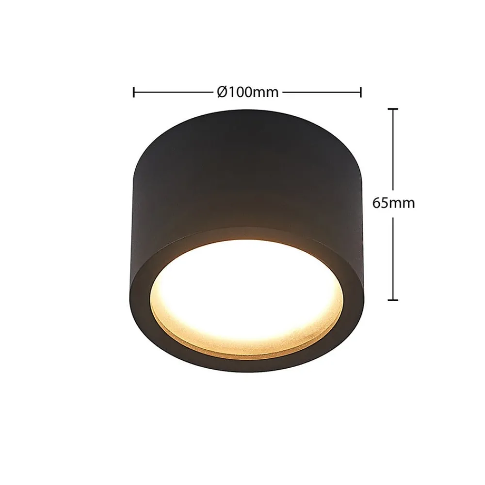 Loftlamper|Loftlamper ^ Arcchio downlight Nieva, GX53, sort, rund, Ø 10cm, metal
