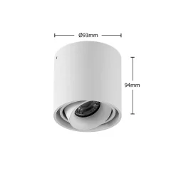 Gang|Loftlamper ^ Arcchio downlight Walza, hvid, metal, Ø 9,3 cm, GU10