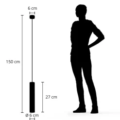 Pendellamper ^ Arcchio Ejona pendellampe, højde 27 cm, sort, aluminium