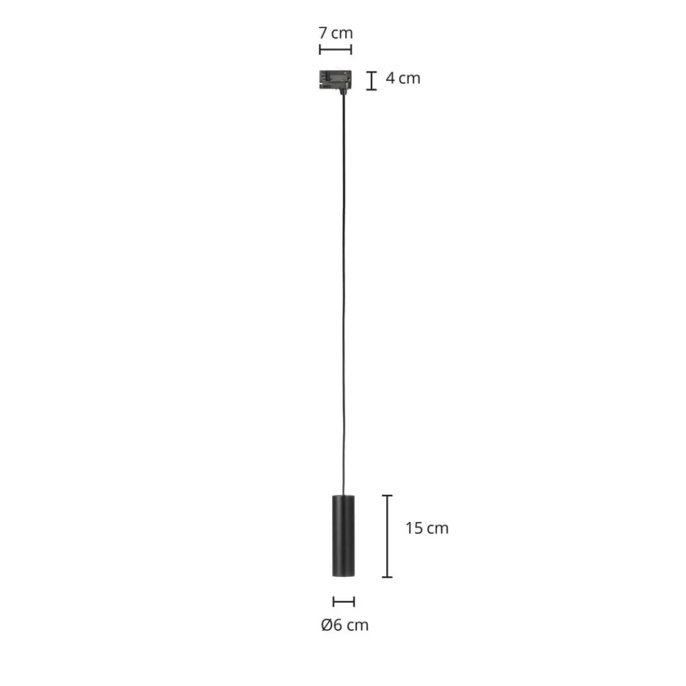 Arcchio Skinnesystem > Ejona track pendel sort E27 4/15cm