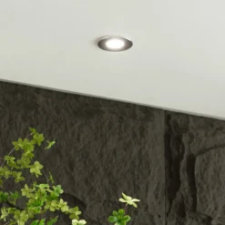 Loftlamper ^ Arcchio Elmon LED-indbygningslampe, IP65, krom
