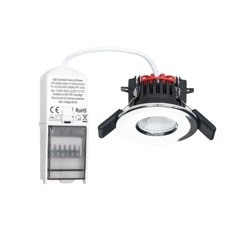 Loftlamper ^ Arcchio Elmon LED-indbygningslampe, IP65, krom