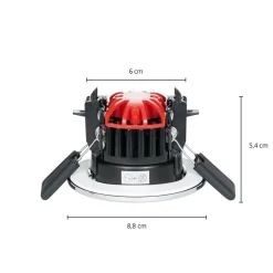 Loftlamper ^ Arcchio Elmon LED-indbygningslampe, IP65, krom