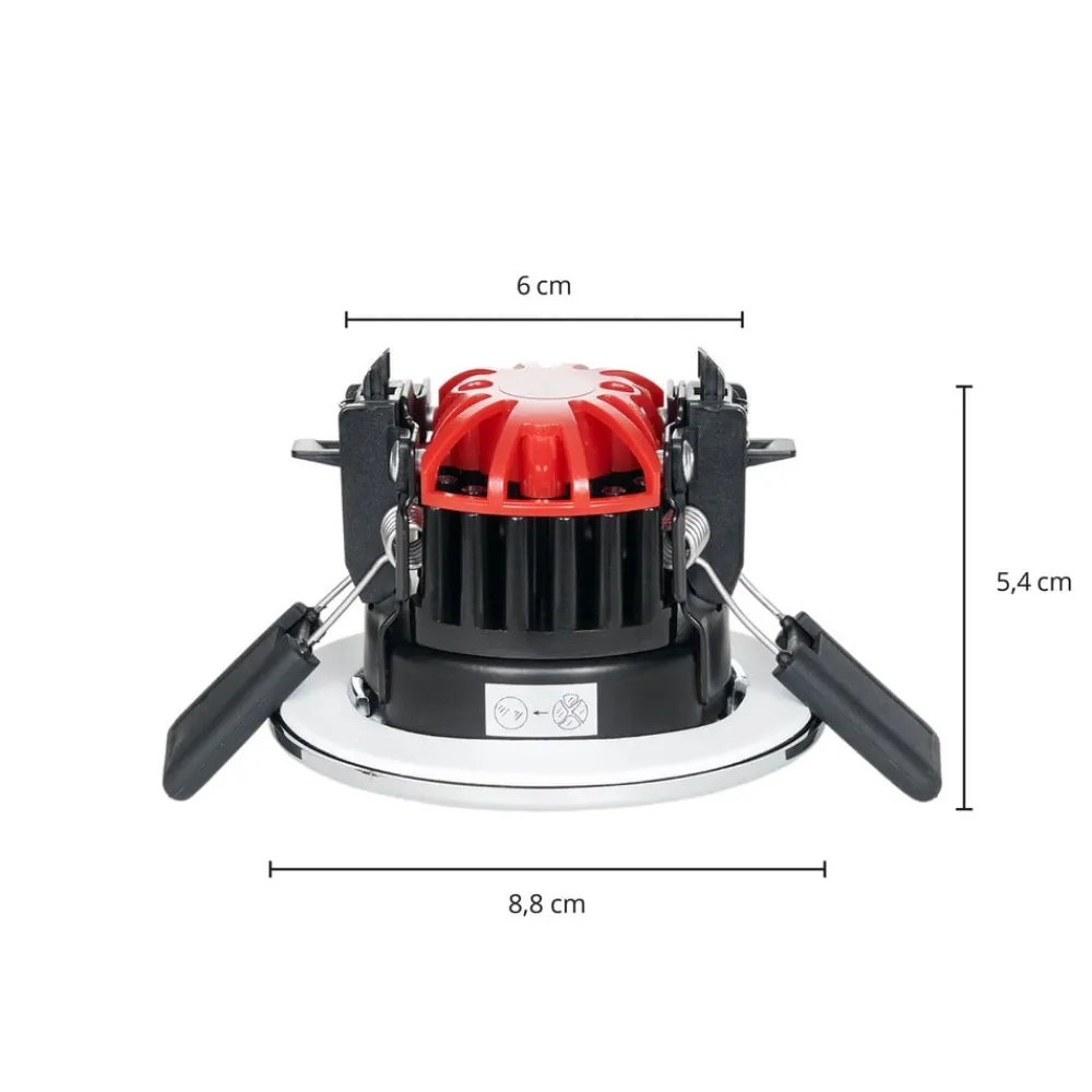 Loftlamper ^ Arcchio Elmon LED-indbygningslampe, IP65, krom