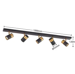 Arcchio Gang|Loftlamper > Evaro spot, guldring bagtil, 5 lyskilder