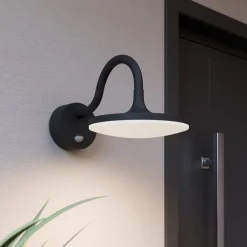 Væglampe Med Sensor|Terrassebelysning ^ Arcchio Fineria udendørs LED-væglampe med sensor