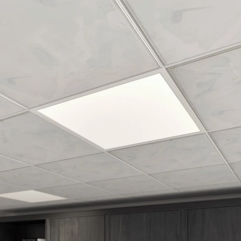 Arbejdsrum/Kontor|Indbygningsspots ^ Arcchio forsænket panel Vinas, 62 cm, hvid, aluminium, CCT