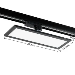 Arbejdsrum/Kontor|Skinnesystem ^ Arcchio Hairis LED-panel, 30 cm, sort, 4000 K