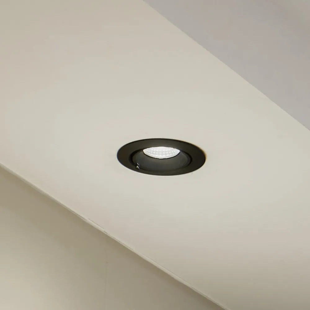 Arcchio Indbygningsspots > Harcos LED-downlight, sort, Ø 11 cm, 4.000K