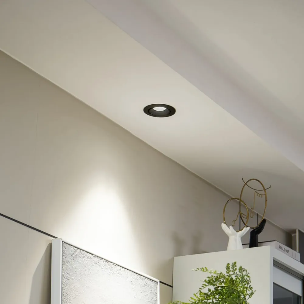 Arcchio Indbygningsspots > Harcos LED-downlight, sort, Ø 11 cm, 4.000K