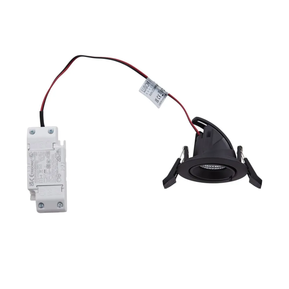 Arcchio Arbejdsrum/Kontor > Harcos LED-downlight, sort, Ø 8 cm, 4.000K