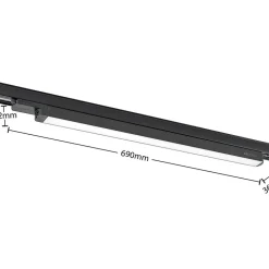 Arcchio Skinnesystem > Harlow LED-skinnelampe, sort, 69 cm, 3.000 K
