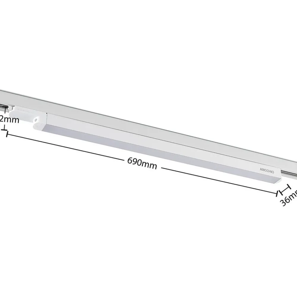 Skinnesystem ^ Arcchio Harlow LED-skinnelampe, hvid, 69 cm, 4.000 K