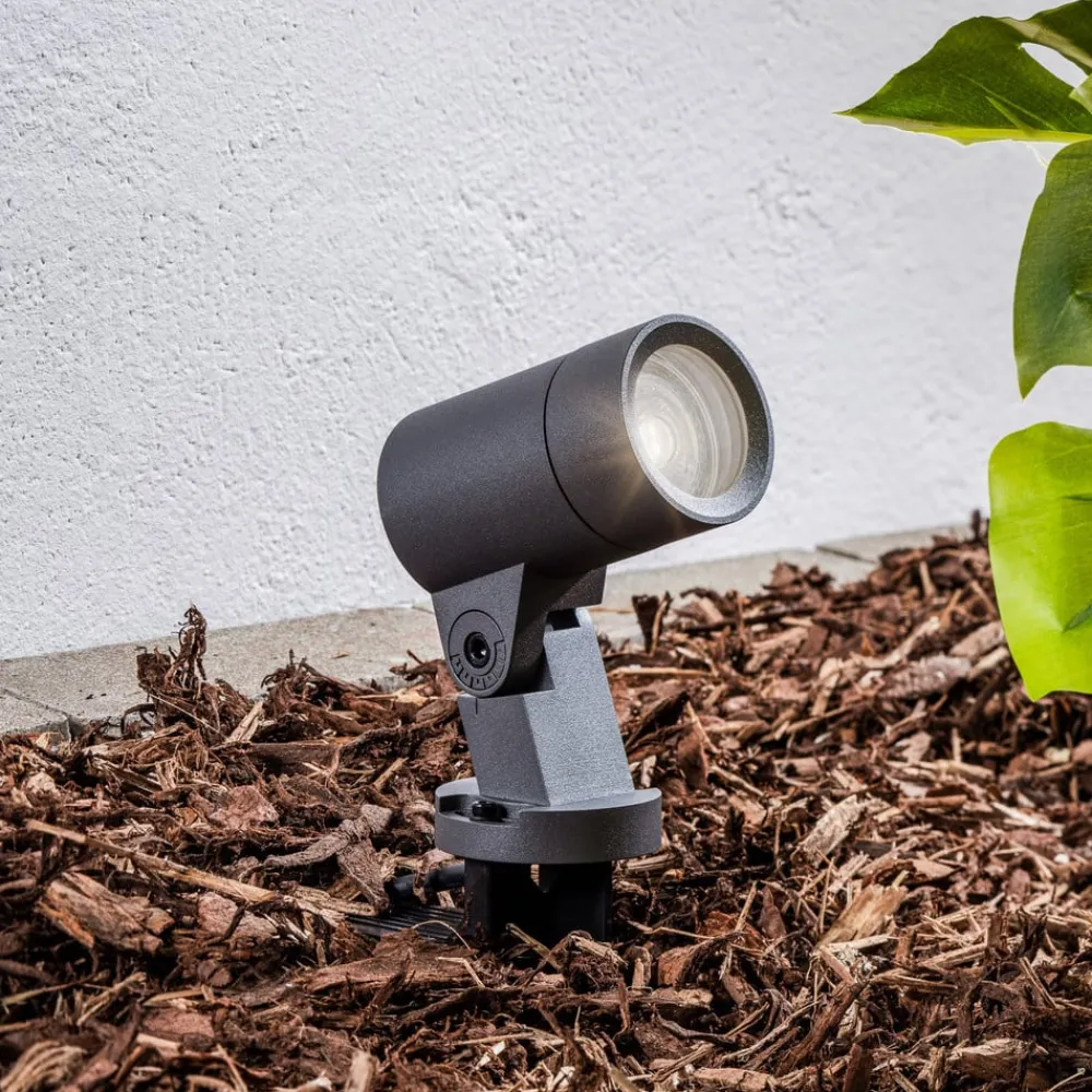 Udendørs Spot ^ Arcchio Hemmani spot med jordspyd, højde 35 cm, antracit, aluminium