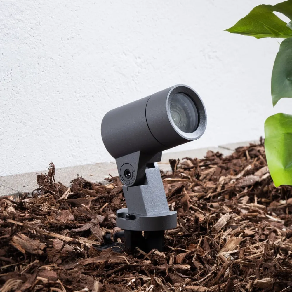 Udendørs Spot ^ Arcchio Hemmani spot med jordspyd, højde 35 cm, antracit, aluminium
