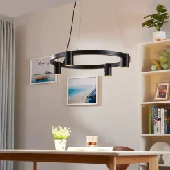 Arcchio Pendellamper > hængelampe Brinja, sort, Ø 64 cm, 4 lyskilder, GU10