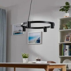 Arcchio Pendellamper > hængelampe Brinja, sort, Ø 64 cm, 4 lyskilder, GU10