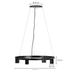 Arcchio Pendellamper > hængelampe Brinja, sort, Ø 64 cm, 4 lyskilder, GU10