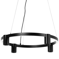 Arcchio Pendellamper > hængelampe Brinja, sort, Ø 64 cm, 4 lyskilder, GU10