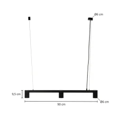 Pendellamper ^ Arcchio hængelampe Brinja, sort, 90 cm, 3 lyskilder, GU10