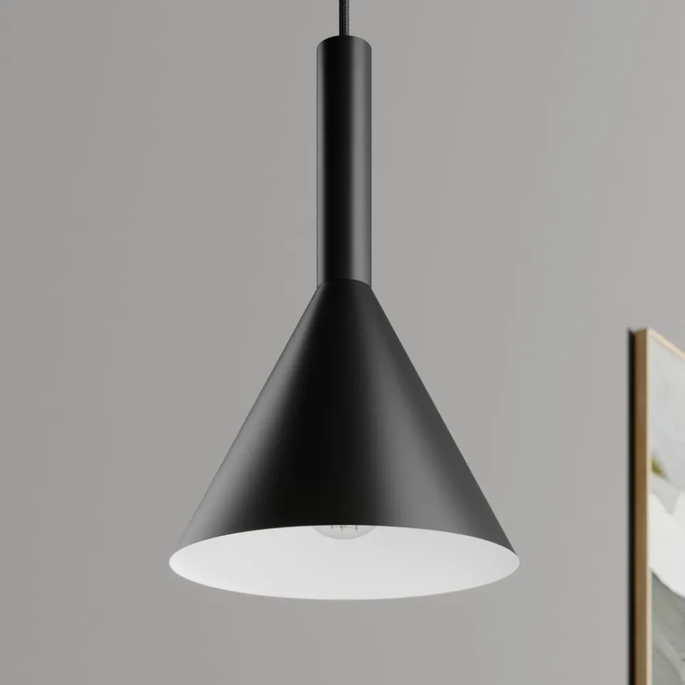 Pendellamper ^ Arcchio hængelampe Tadej, sort-hvid, Ø 19 cm, metal, E27