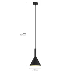 Pendellamper ^ Arcchio hængelampe Tadej, sort-hvid, Ø 19 cm, metal, E27