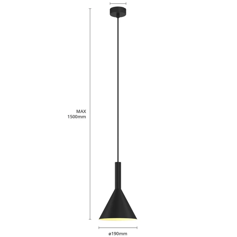 Pendellamper ^ Arcchio hængelampe Tadej, sort-hvid, Ø 19 cm, metal, E27